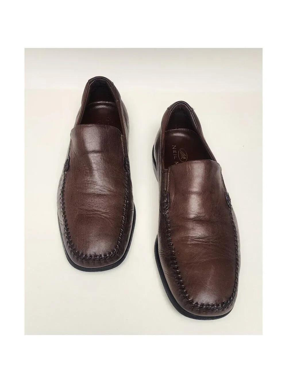 Neil M Men's Rome Men's Slip Ons Loafers Walnut Dress Shoes Leather Size 11.5